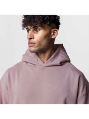 Solid Loose Pocket Hooded Tops For Men