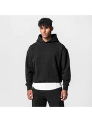 Solid Loose Pocket Hooded Tops For Men