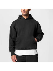 Solid Loose Pocket Hooded Tops For Men