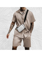 Casual Comfortable Pure Color Short Suits For Men