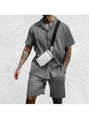 Casual Comfortable Pure Color Short Suits For Men