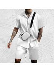 Casual Comfortable Pure Color Short Suits For Men