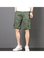 Summer Casual Loose Pure Color Overalls Pants Male
