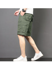 Summer Casual Loose Pure Color Overalls Pants Male