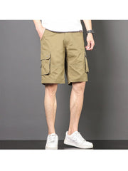 Summer Casual Loose Pure Color Overalls Pants Male