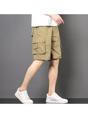 Summer Casual Loose Pure Color Overalls Pants Male