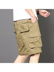 Summer Casual Loose Pure Color Overalls Pants Male
