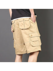 Summer Casual Loose Pure Color Overalls Pants Male