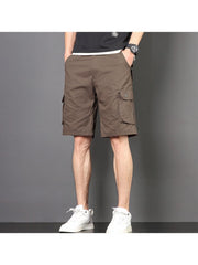 Summer Casual Loose Pure Color Overalls Pants Male