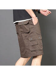 Summer Casual Loose Pure Color Overalls Pants Male
