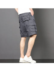 Summer Casual Loose Pure Color Overalls Pants Male