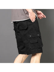 Summer Casual Loose Pure Color Overalls Pants Male