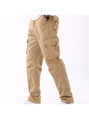 Casual Pure Color Multi-pockets Men's Long Pants