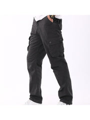 Casual Pure Color Multi-pockets Men's Long Pants