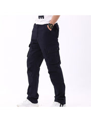 Casual Pure Color Multi-pockets Men's Long Pants