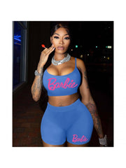 Letter Printing Two-Piece Trouser Set