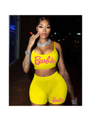 Letter Printing Two-Piece Trouser Set