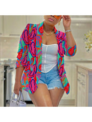 Fashion Printing Long Sleeve Blazers Jacket