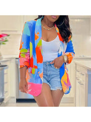 Fashion Printing Long Sleeve Blazers Jacket