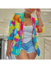 Fashion Printing Long Sleeve Blazers Jacket