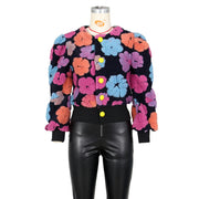 Flower Lantern Sleeve Cropped Jacket