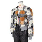 Flower Lantern Sleeve Cropped Jacket