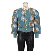 Flower Lantern Sleeve Cropped Jacket