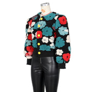 Flower Lantern Sleeve Cropped Jacket