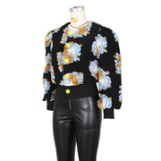 Flower Lantern Sleeve Cropped Jacket