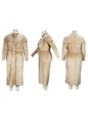 Solid Plush Sleeveless Dress Long Sleeve Cardigan 2PCS Sets