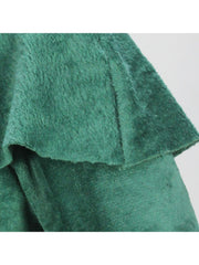 Solid Plush Sleeveless Dress Long Sleeve Cardigan 2PCS Sets