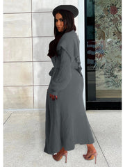 Solid Plush Sleeveless Dress Long Sleeve Cardigan 2PCS Sets