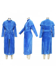 Solid Plush Sleeveless Dress Long Sleeve Cardigan 2PCS Sets