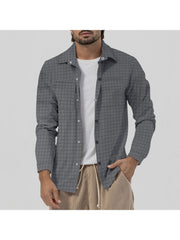 Square Plaid Single Breasted Shirts