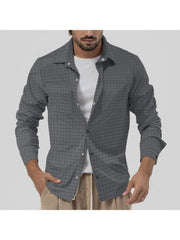 Square Plaid Single Breasted Shirts