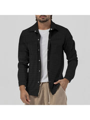 Square Plaid Single Breasted Shirts