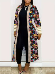 Digital Printing Patchwork Long Sleeve Cardigan