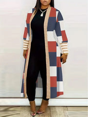 Digital Printing Patchwork Long Sleeve Cardigan