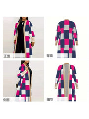 Digital Printing Patchwork Long Sleeve Cardigan