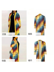 Digital Printing Patchwork Long Sleeve Cardigan