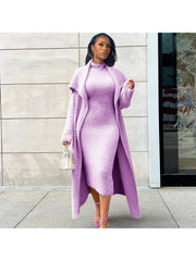 Patchwork High Rise Cardigan 2pc Dress