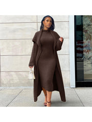 Patchwork High Rise Cardigan 2pc Dress