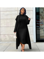 Patchwork High Rise Cardigan 2pc Dress