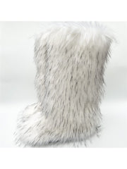 Fluff Flat Heel Round Toe High-top Boots