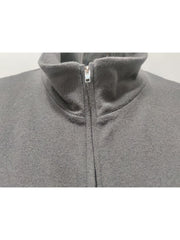 Patchwork Pullover Zipper Wool Men's Polo Shirt