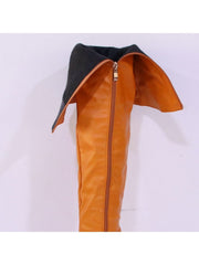 Solid Color Zipper Stiletto Knee-High Boots