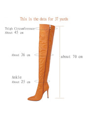 Solid Color Zipper Stiletto Knee-High Boots