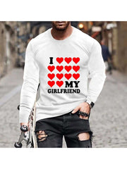 Heart Print Loose Men's Tee