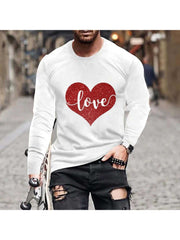 Heart Print Loose Men's Tee