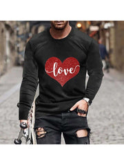 Heart Print Loose Men's Tee